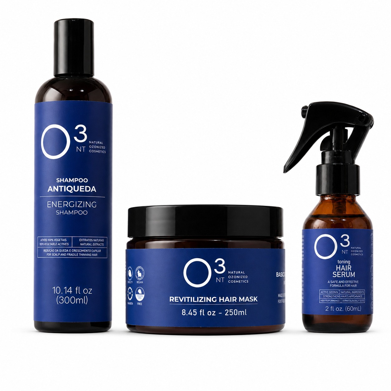 Kit Hair Care O3NT: Toning Hair Serum + Revitalizing Hair Mask + Energizing Shampoo